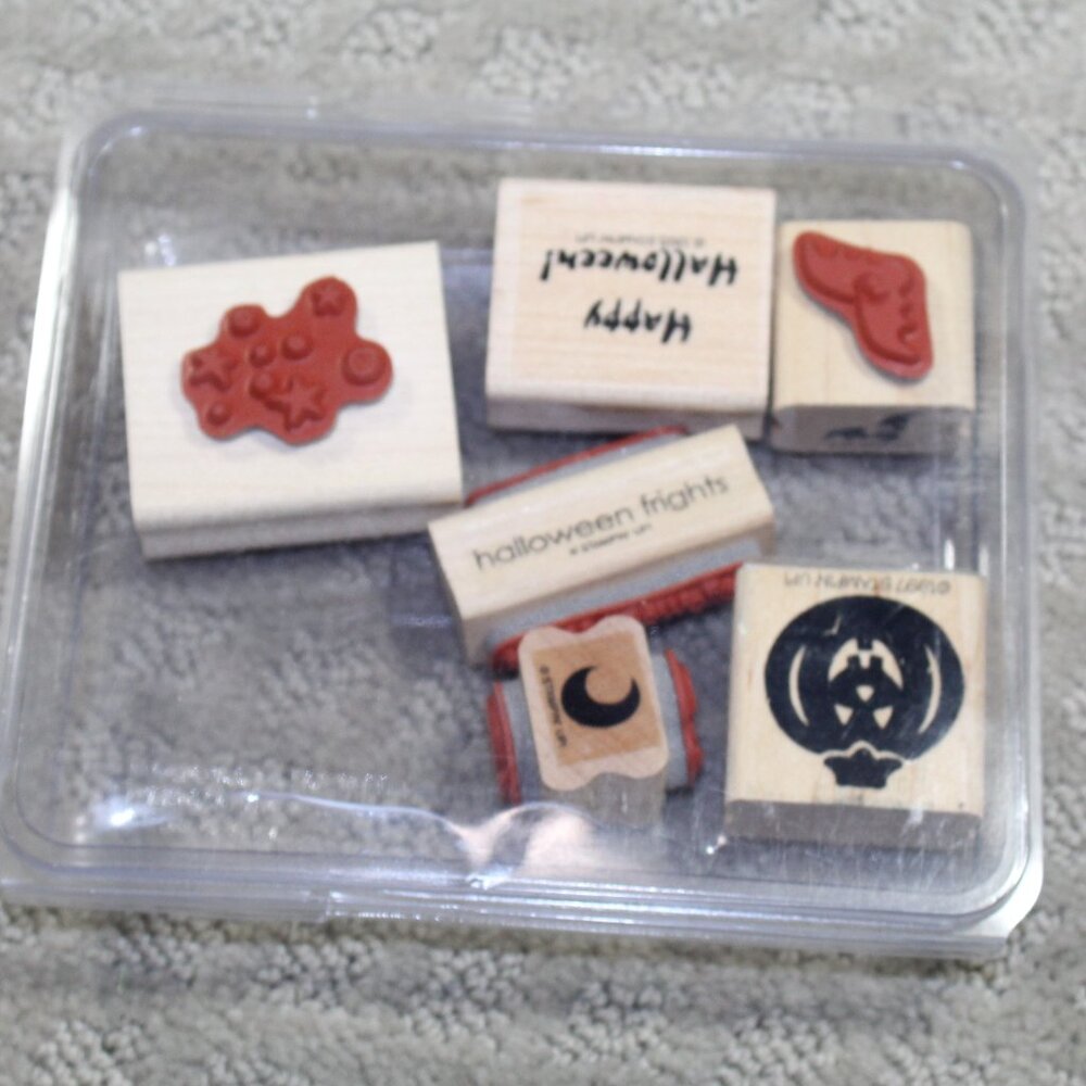 Vintage Mixed 90s Stampin' Up Set of 6 Halloween Stamps - GUC